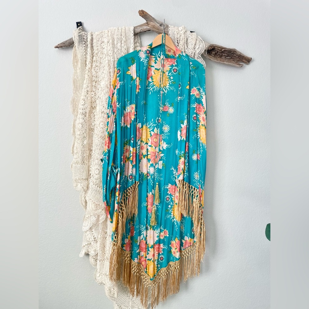 SPELL | Vintage Jagger Fringe Kimono OS